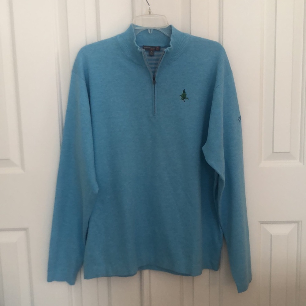 Peter Millar Blue Quarter Zip Sweater - Grandfather Golf and Country Club, NC